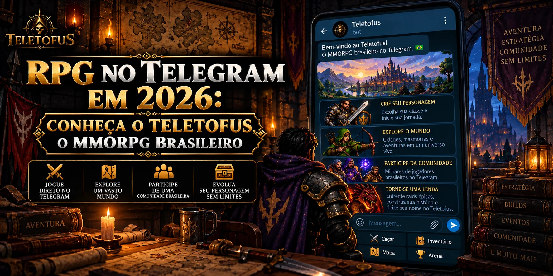 RPG no Telegram em 2026: conheça o Teletofus, o MMORPG brasileiro